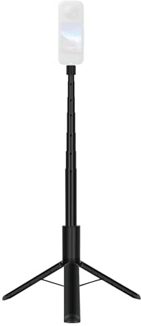 Camnoon 122 cm/48 tum kamera selfie stick stativ med utdragbar stång 2 i 1 kamerastativ och selfie-stick med 1/4 rostfri skruv för X5/X4/X3/X2/ONE