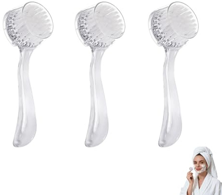 3 PCS Face Brush, Facial Brushes, Face Wash Brush, Exfoliator Cleaner Tool, for Face Care Makeup Skincare Removal(Transparent)
