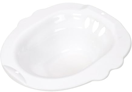 Bain de Siège Toilette Cuvette Ergonomique, Bidet Toilette WC, Bain de Siège avec Chasse d'eau, pour Bain Intime Bassin avec Bord Renforcé Siège Vapeur, Femmes Enceintes et Personnes âgées, Blanc