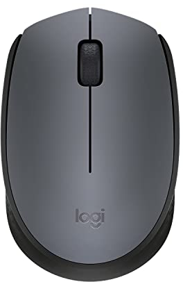 Logitech Souris sans fil M170, 2,4 GHz avec nano-récepteur USB, suivi optique, autonomie de 12 mois, ambidextre, PC/Mac/ordinateur portable, noir/gris