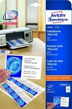 Avery Zweckform© C32010-25 Classic Visitenkarten, 85 x 54 mm, beidseitig beschichtet - matt, 25 Blatt/250 Stck