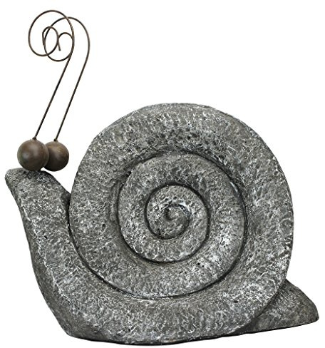 Design Toscano Im Schneckentempo, Schnecken-Gartenskulptur, Mittelgroße Schnecke, Kunstharz, Grau, 20.5 x 38 x 40.5 cm