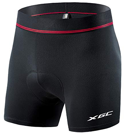 XGC Herren Radunterhose Radsportshorts Fahrradhosen mit elastische atmungsaktive 4D Gel Sitzpolster mit Einer hohen Dichte (Black, M)