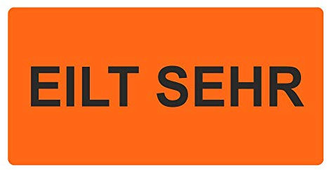 Warnetiketten/Versandaufkleber EILT SEHR auf Rolle - 100 x 50 mm - 500 Stück