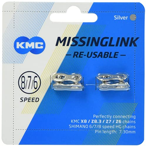 KMC Missinglink mit 8 Geschwindigkeiten Verbindungsglied, Silber, 2 Pairs