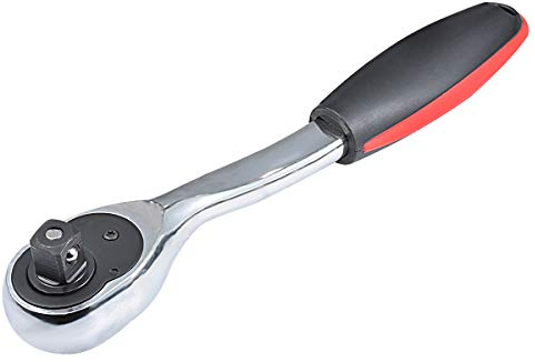 KATUR 72 Teeth Extending Telescopic Ratchet, Quick-Release Composite Offset Ratchet Socket Wrench, Extendable Long Handle Socket Ratchet (1/2 Inch Wrench 255mm Length)