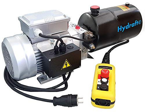 Hydraulikaggregat, Hydraulikpumpe 230 V Betriebsdruck 180 bar, 2,2KW 50Hz, Pumpe mit 6 Liter Stahltank und Kabelfernbedienung