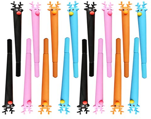 NUOBESTY 16 StüCk Weihnachts Gelstifte Mit Hirschmotiv Niedliche Schwarze Tinte Schreibstifte FüR Jungen Und MäDchen Schul Und BüRobedarf