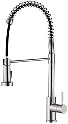 Ibergrif - Küchenarmatur mit ausziehbare Brause, Spültischbatterie, Küche Wasserhahn, Edelstahl