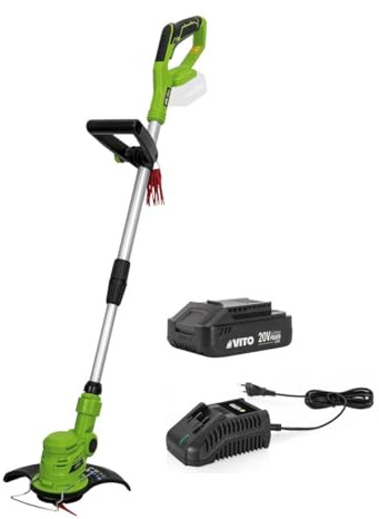 Tagliabordi senza fili 20 V VITO EGO LI + batteria 2 Ah + caricatore + set di 20 lame taglienti