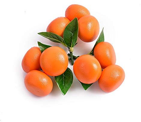 HUIANER 3 PCS Artificial Fruit Mini Tangerine Orange Simulation Fake Lifelike for Home Party Kitchen Festival Decoration