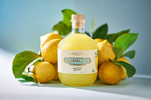 Mamma Mia - Limoncello Italiano con Limone Femminello di Gargano IGP, Senza Coloranti, Senza Aromi Artificiali e Additivi, 24% Vol, Bottiglia in Vetro da 700 ml