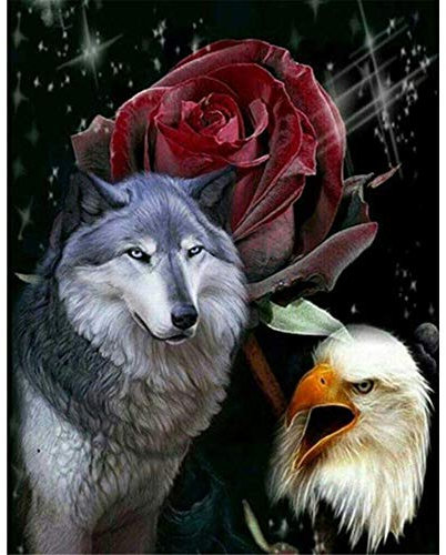 Yingxin34 Puzzle 5000 Teile, Wolf und Adler Impossible Puzzle, Geschicklichkeitsspiel für die ganze Familie, farbenfrohes Legespiel, Erwachsenenpuzzle ab 14 Jahren-61.61x41.53 Zoll (156.5 x 105.5cm)