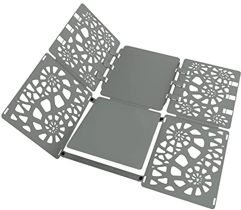 BoxLegend Faltbrett Für Kleidung V1-Plus T Shirt Faltbrett Kinder und Erwachsen Faltbrett Falthilfe für Wäsche Kleidung Wäschefalter Wäsche Faltbrett Verstelltbar Hemdenfalter Grau