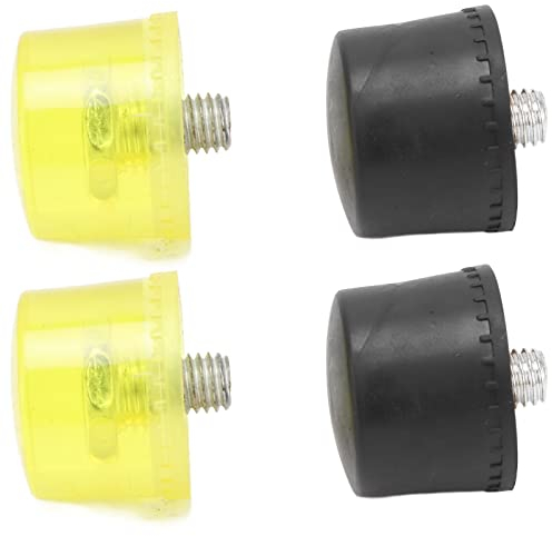 Ersatz-Hammerköpfe mit Weicher Oberfläche Keadic Ersatz-Hammerköpfe Gummi 2er-Set Gummi-Schlagkopf Hammer-Ersatzspitzen-Set Hammerzubehör Gelb Schwarz (Φ35mm)