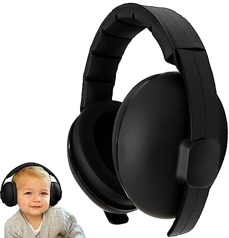 YANKUIRUI Baby Gehörschutz Kopfhörer Lärmschutz für 0-3 Jahre Baby Ohrenschützer Lärm Hörschutz Ohrschutz Kinder Lärm Gehörschutz für Kinder Kleinkind Flugzeug (Schwarz)