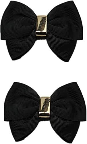 TAMTAK 1 par de pinzas para zapatos con lazo de raso de doble capa de color, lazos de estilo Vintage