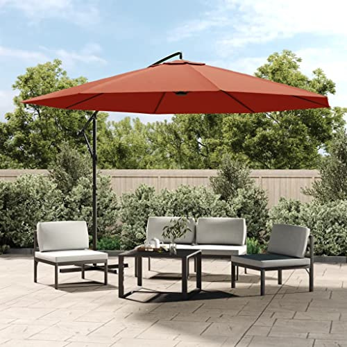 INLIFE Ampelschirm mit Aluminium-Mast 350 cm Terrakotta-Farbton,16,5 KG,44508