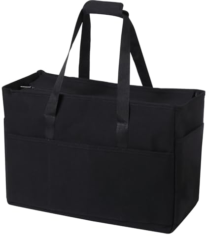 DEWUR Strandtasche XXL Familie Groß Badetasche Shopper mit Reißverschluss Wasserdicht 40L Mehrere Taschen mit Nasstasche für Strand Reise Schwimmen Fitnessstudio(Schwarz)