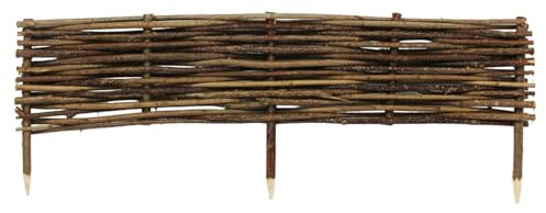 Bordure de Parterre de 100x20 cm – Clôture en Bois – Clôture en noisetier à enfoncer dans Le Sol – Palissade pour séparer Les chemins de parterres de Fleurs et Les parterres de Jardin