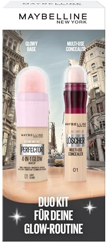 Maybelline New York 4-in-1 Make Up Instant Perfector Glow, Nr. 01 Light, 20 ml + Instant Anti-Age Effekt Concealer Nr. 01 Light, 6,8 ml