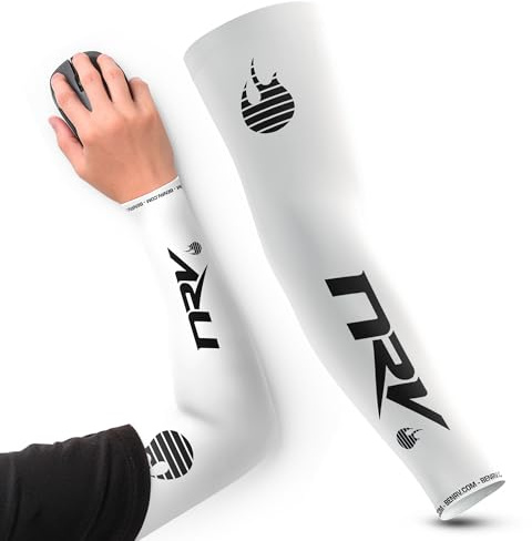 NRV Manchette de Compression Gaming Esport (Edition Performance) – Optimisez Votre Jeu avec Confort et Style – Conçu par des Joueurs Professionnels – Durable, Respirant et Sans Friction (Blanc, S)