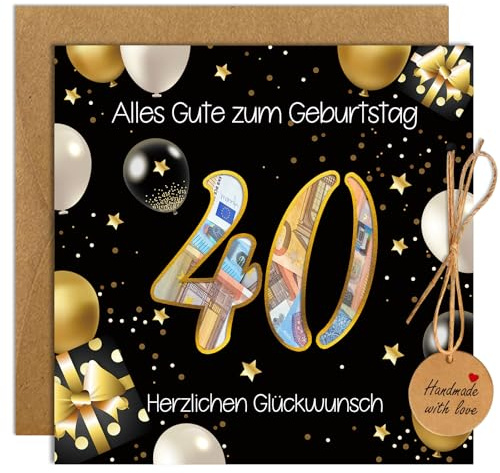 Geldgeschenke Karte für Mann und Frau zum 40. Geburtstag - Lustige Geschenke für Party und Jubiläum