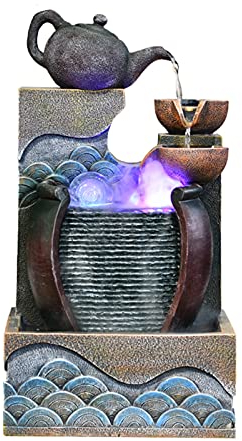 Fontana da interni Feng Shui Fontana da tavolo a cascata a cascata che scorre acqua soffia zen cascata rilassante rilassamento zen meditazione ambientale ufficio ufficio arredamento Home Fontana(With