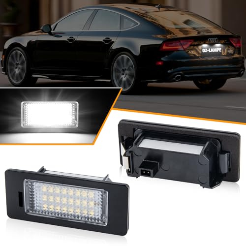 OZ-LAMPE 2 Stücke LED Kennzeichenbeleuchtung für SEAT Alhambra II IBIZA ST kombi, Nummernschildbeleuchtung für Audi A1 S1 A4 B8 8K A5 A6 S6 C7 A7 S7 Q5 RS5 TT2 8J TTS TTRS, mit Canbus Fehlerfrei