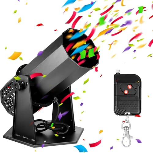 Machine à confettis Machine à canon à confettis 1500 W Lanceur de confettis électrique professionnel avec tireur de confettis à distance sans fil pour événements spéciaux, fêtes, clubs, mariages