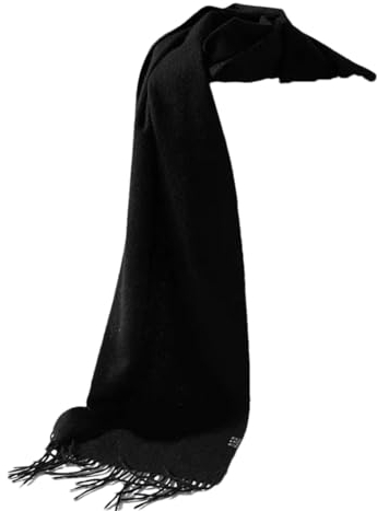 Kaschmir-Schal für Damen und Herren, einfarbig, lang, Kaschmir-Schals, Schwarz , One size