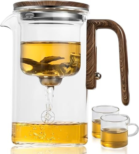 BESTXH 520ml+2 Cups, Teiera Magica Enchantment, Teiera Magica Enchanti Tea, Teiera Magica Curaleaf, Teiera Witchcraft, Teiera Enchanted, Teiera con Manico in Legno, per Gli Amanti del tè