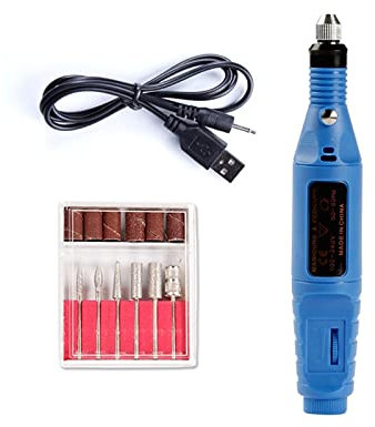 RAABYU Perceuse à Ongles électrique, Ensemble de forets à Ongles, fraiseuse pour manucure, Nail Art, Lime à poncer, dissolvant de Gel, fraiseuse, Appareil de pédicure