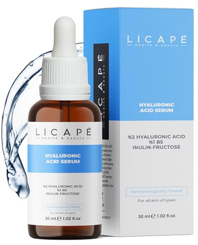 Licape® Hyaluronsäure Serum | 30 ml | 2 % Hyaluronsäure & Vitamin B5 | Mit Inulin & Fructose | Feuchtigkeitspflege für alle Hauttypen | Vegan & Parfümfrei | Für geschmeidige, strahlende Haut