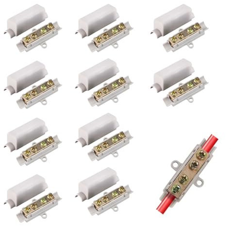10 Pieces Terminal Block Brass 1000V 100A Connecting Terminal for Wires from 2.5 to 16 mm² Cable Connector for Cable Electrical Control and Industrial Devices in Various Scenarios