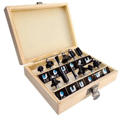 Coffret 12 Fraises Défonceuse Carbure Queue 6 mm - Assortiment Mèches Défonceuse Bois et Panneaux - OMNIVOR