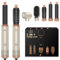 Brosse Soufflante avec 5 accessoires, Golden Goods Multistyler Sèche-cheveux, Airstyler 5-en-1, pour sécher, Brosse Coiffante Chauffante, Pour Lisser, Boucler, Sandstone Edition