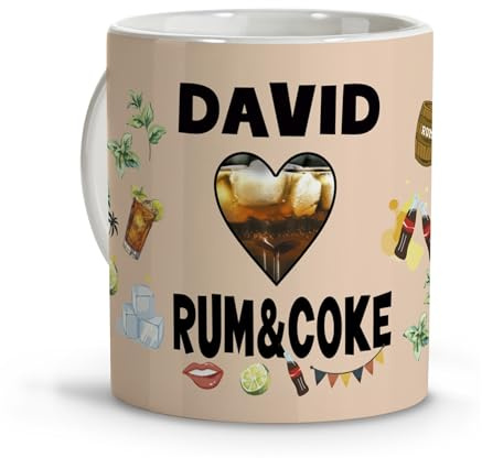 Taza personalizada con nombre. Regalos para hombre. Tazas de café originales. Regalos originales para mujer. Ideas regalo amiga cumpleaños. Tazas con frases graciosas. Bebidas. Vaso ron personalizado