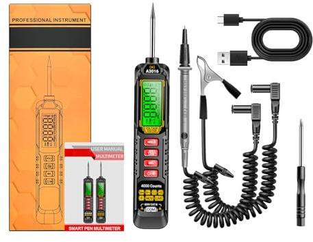 Pen multimètre, stylo Tentage Tester | Voltmètre intelligent portable - Détecteur de tension, testeur électrique, compteur de courant, testeur de continuité pour tester la tension AC/CC