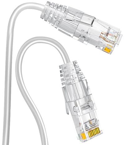 Ercielook Cable Patch Cat6a 0,15m (5 Unidades) - Cable de Red Cat6a de Alta Velocidad 10Gbps 550Mhz, Cable Ethernet Corto de Cobre Puro 28AWG para Panel de Parche/Gabinete de Red