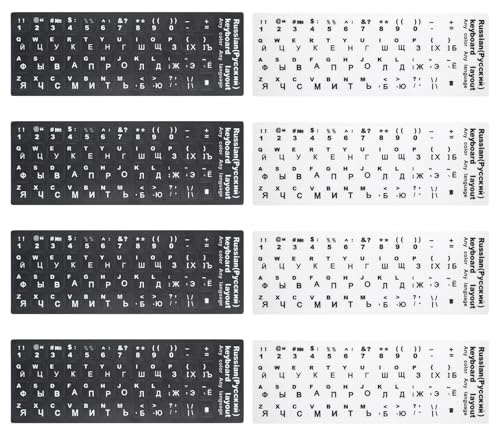 COZERI 8 Stück Universelle Tastatur Aufkleber Sticker Deutsch Für PC Laptop Notebook Und MacBook, Wasserdicht Mit Klaren Weißen Buchstaben QWERTZ Layout Einfach Anzubringen Und Rückstandsfrei Entfernb