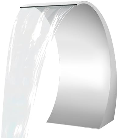 HarBin-Star Cascade Spillway - Cascade d'eau en acier inoxydable - Hauteur : 60 cm - Pour étang de jardin, piscines
