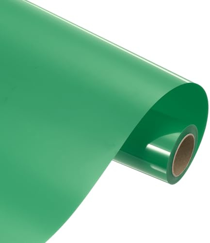 sourcing map Heat Transfer Vinyl Roll, 12 x 3.3ft HTV Iron on Transfer Vinyl for T-Shirts Craft Cutter Cutting Machine, Easy to Cut and Weed (Green)