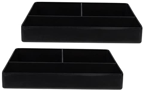 Healifty 2pcs Tea Box Tea Storage Caddy Organiser Stand for Seasonings Smooth Edges