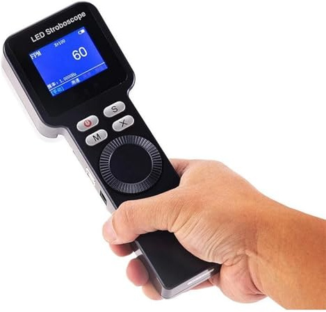 FDGH Estroboscopio LED, Estroboscopio Digital Portátil 1-999999 RPM, Analizador De Velocidad del Motor Sin Contacto, Recargable, para Medir Engranajes Y Neumáticos.