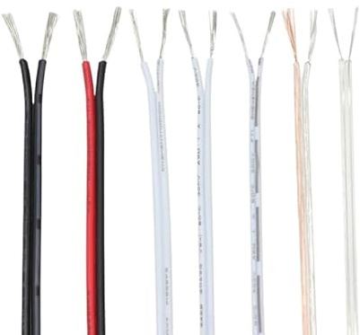 1 m UL2468 2-poliger PVC-isolierter Kupferdraht, 16–28 AWG Doppeladerkabel for LED-Beleuchtung (weiß/schwarz/rot)(Black Red,26 AWG)