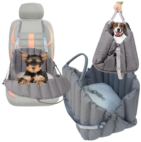 Wobbler Transporter 3in1 für Hund und Katze, Grau, Eco Leder und Polyester, 50x40cm, Transporttasche, Autositz, Kinderbett