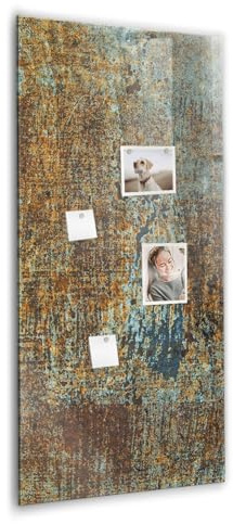 Hochwertige Glas-Magnettafel hochformat | Magnetisches Whiteboard Glas | Mit Zubehör & starken Magneten - 60x120cm Rost