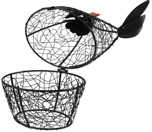 HEALEEP Cesta para Huevos de Hierro con Forma de Gallina Resistente y Decorativa Organizador de Huevos para Cocina Ahorro de Espacio para Hogar y Restaurante