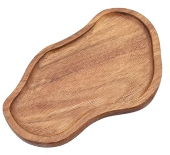 Serviertablett Holz Deko Tablett Unregelmäßig Dekotablett Holztablett Klein | Küchentablett Schmucktablett Servierplatte für Geschirr Getränke Frühstück Obst Dessert Snacks Schmuck Schlüssel